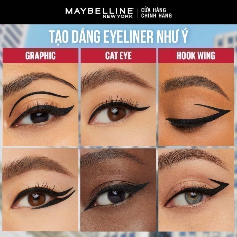 Bút Kẻ Mắt Nước Đen 48H Đậm Màu Bền Màu Không Lem Không Trôi Maybelline New York Tattoo 48h Liquid Pen EyeLiner 1g | BigBuy360 - bigbuy360.vn