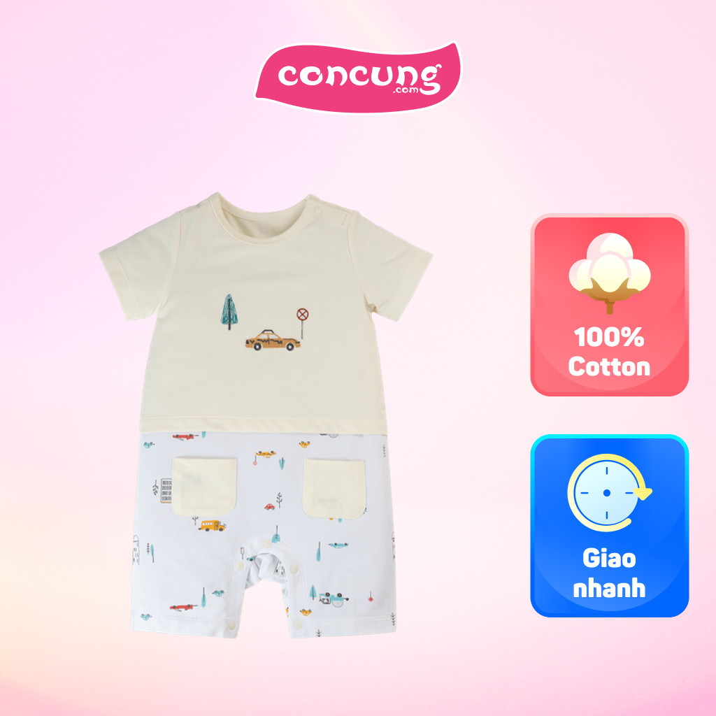 Bodysuit bé trai đùi Animo VD1124059 (6-9m,Vàng)