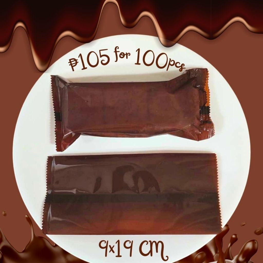 FP3073 (100 chiếc) 9x19 CM Túi đựng kem màu nâu đậm Popsicle Graham Bar Heat Seal Wrappe