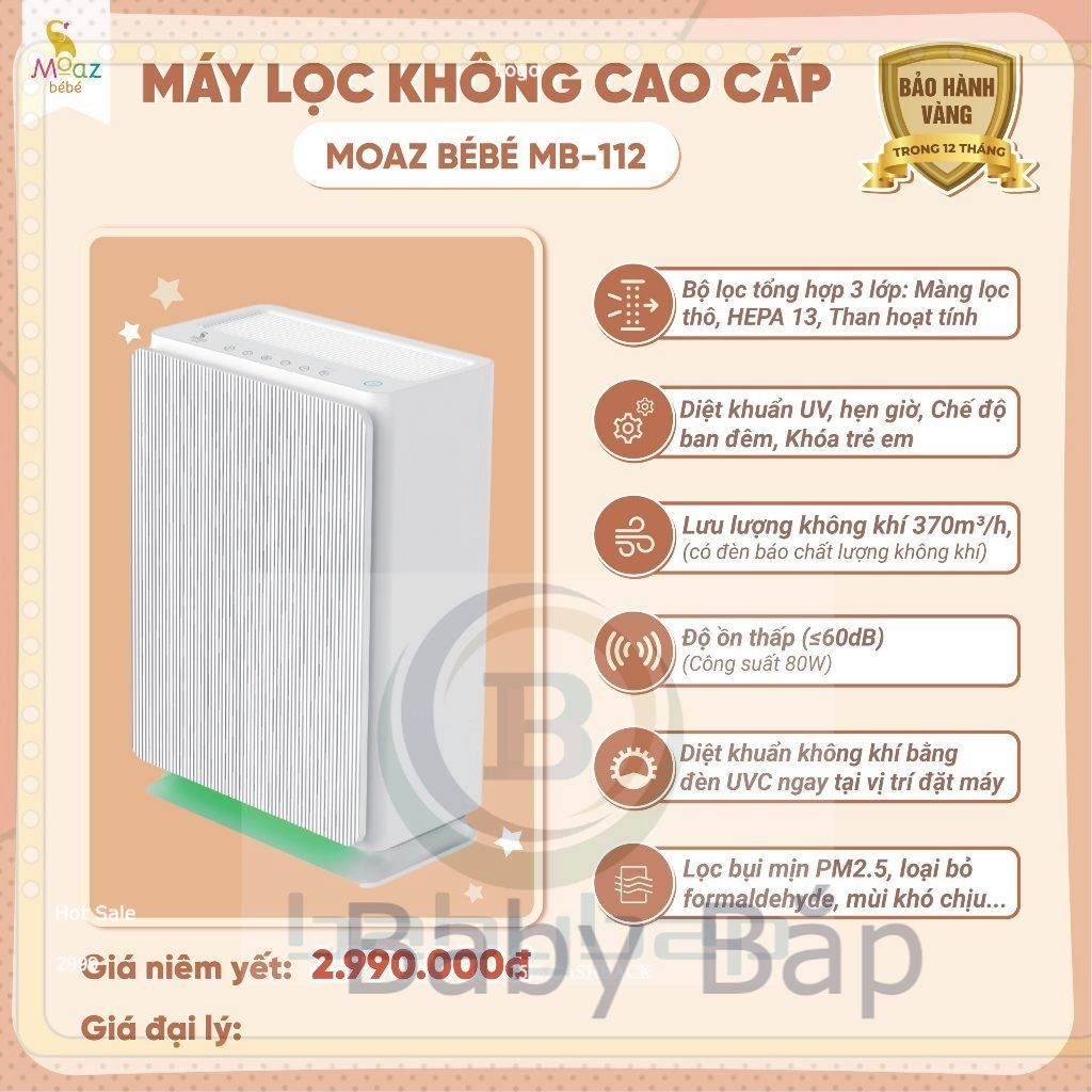 Máy Lọc Không Khí Cao Cấp Moaz BéBé MB-112 Shop Babybap