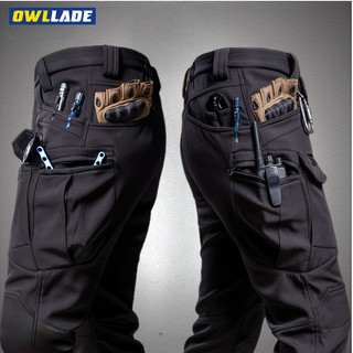 OWLLADE Chiến thuật quần nam màu đen co giãn slim fit chống thấm nước IX7Stetch A01 2T