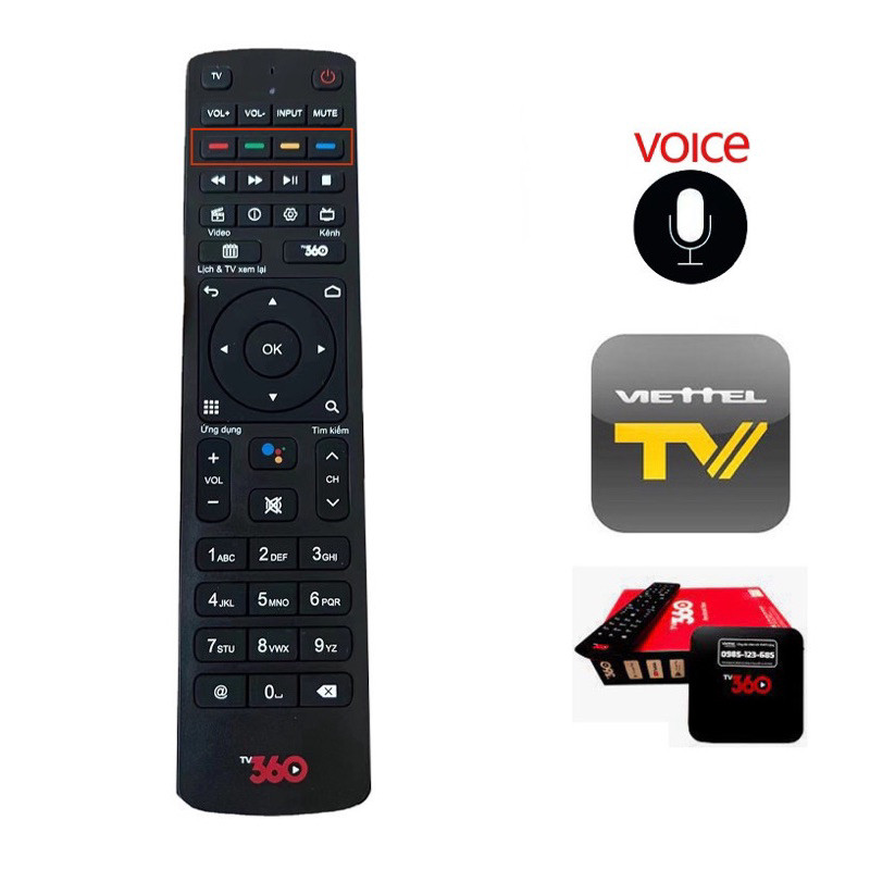 REMOTE  điều khiển đầu thu Viettel TV360 Box 4K Viettel Android TV box điều khiển Có giọng nói