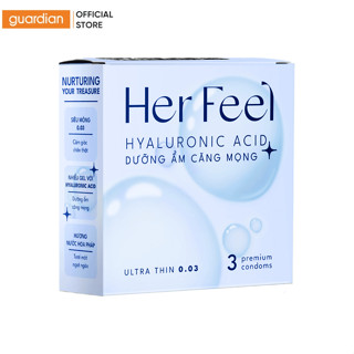 Bao Cao Su Siêu Mỏng Her Feel Ha Dưỡng Ẩm Ultra Thin 0.03mm - Hộp 3 Cái