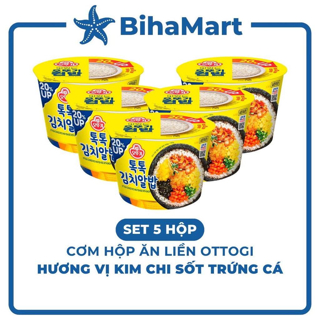 SET5HỘP-OTOKI- Cơm hộp ăn liền Ottogi hương vị Kim chi sốt trứng cá, Cơm kim chi sốt trứng cá Ottogi