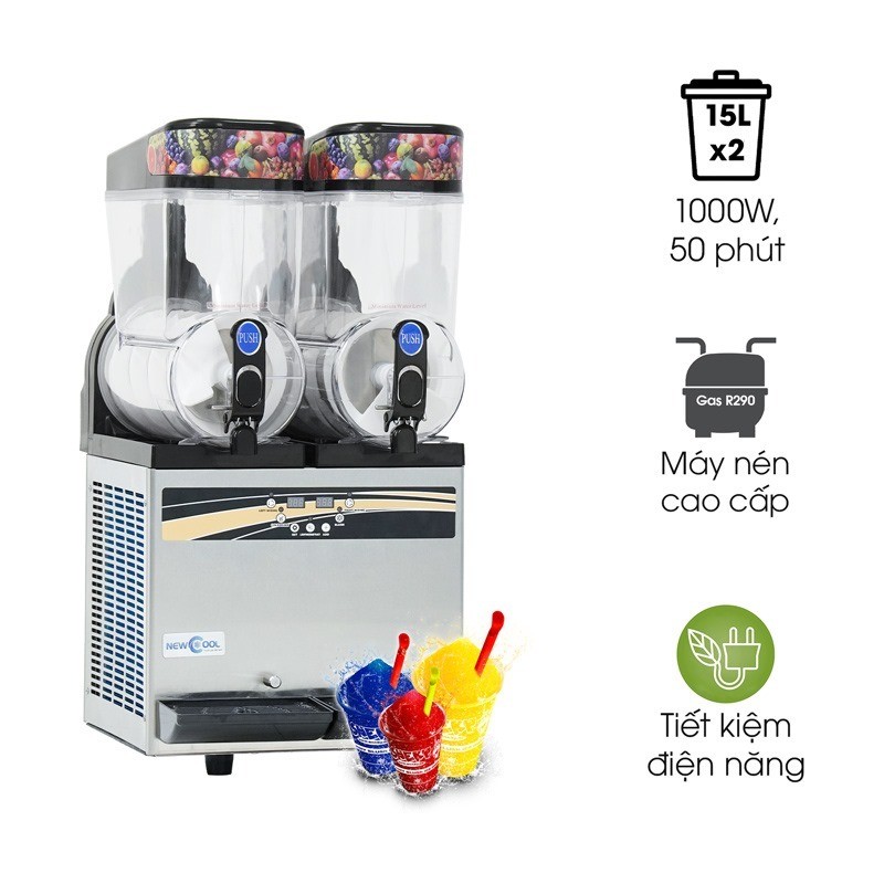 Máy làm kem siro tuyết NEWCOOL NC-X300 ( 2 ngăn) - Bảo hành chính hãng 24 tháng