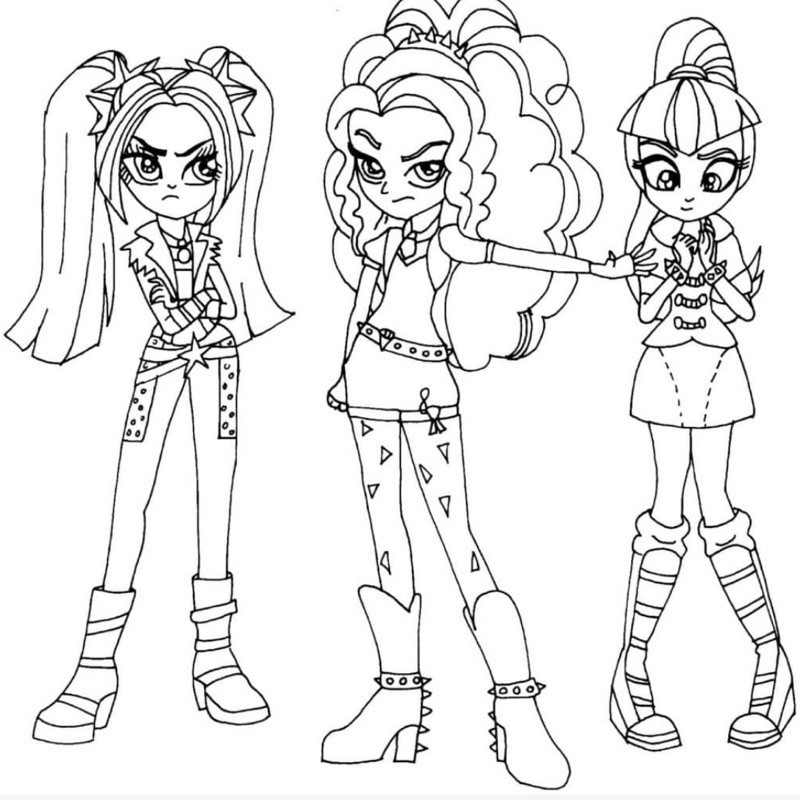 Búp bê My Little Pony Equestria Girls - Set 40 Tờ Tranh Tô Màu A4 A5 Dành Cho Màu Sáp, Màu Chì - TRA