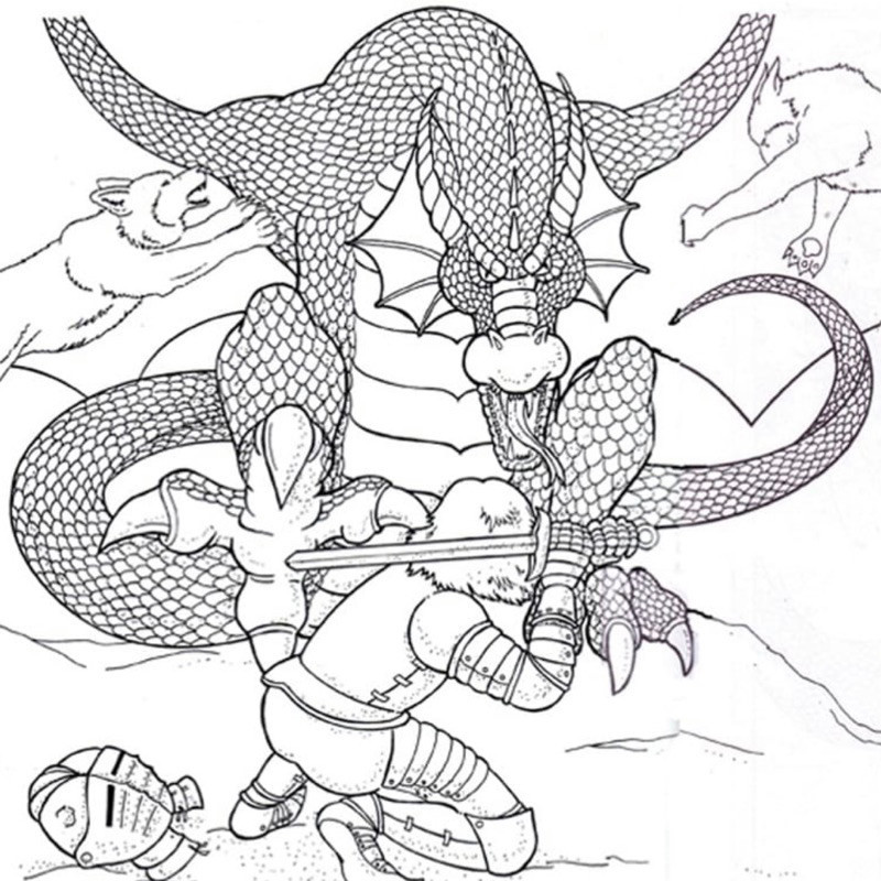 Dungeons and Dragons - Set 20 Tờ Tranh Tô Màu A4 A5 Dành Cho Màu Sáp, Màu Chì - TRANH TÔ MÀU MÈO BÉ