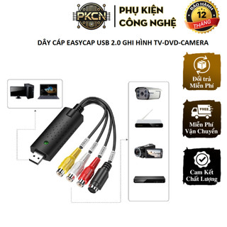 Dây cáp Easycap USB 2.0 Ghi hình TV - DVD - Camera | Kết nối thiết bị dễ dàng qua OBS/VLC