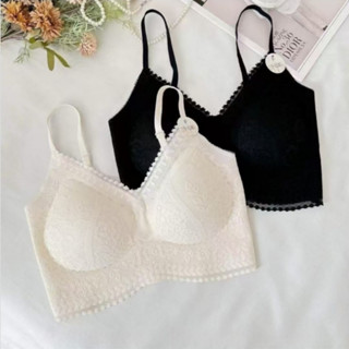 YIBEIKA Đồ lót ren gợi cảm kiểu Pháp dành cho nữ liền mạch Push-Up Áo yếm ngắn Áo Vest thoải mái