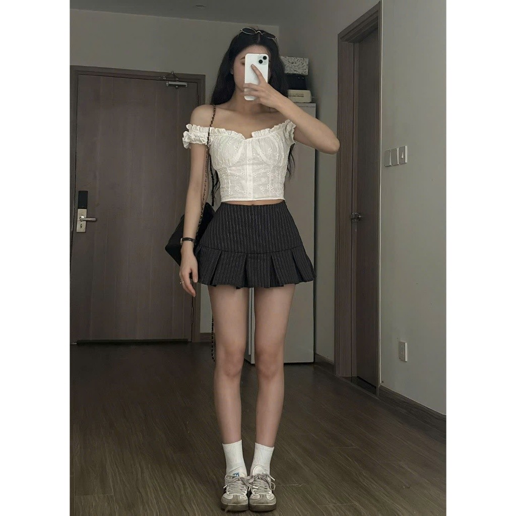 Chân Váy Kẻ Hack Dáng Form Xoè Có Quần Bảo Hộ Váy Ngắn Xếp Ly To Chất Tuypsy 2 Lớp Hàng L1 | BigBuy360 - bigbuy360.vn