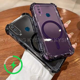 Ốp Lưng Cho VIVO Y11 Y12 Y15 Y17 Y19 Vỏ Điện Thoại TPU Sạc Từ Tính Bốn Góc Chống Rơi Trong Suốt Vỏ Mềm WBQ