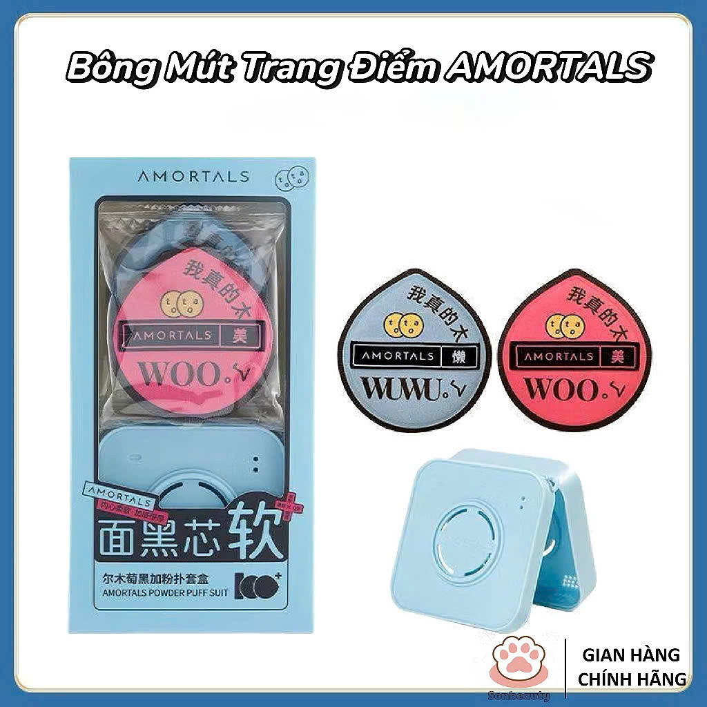 [ TÁCH LẺ MÚT ] Bông Mút Trang Điểm AMORTALS Chính Hãng Mềm Mại XL Chuyên Dụng Cosmetic