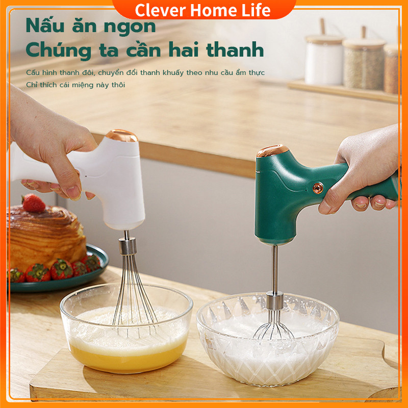 Máy đánh trứng - Máy đánh thuốc nhuộm, đánh sữa, đánh bột, máy tạo bọt siêu khỏe, có kèm dây sạc