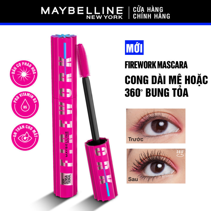 [Mới] Mascara Firework Chuốt Mi Cong Dài và Tỏa Mi 360 Độ Lash Sensational Maybelline New York Waterproof 8.75ml | BigBuy360 - bigbuy360.vn