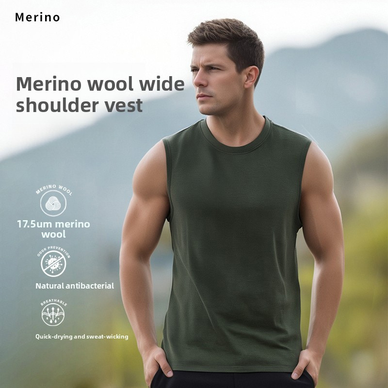 Ngoài Trời Không Tay Merino Len Chạy Bộ Áo Thun Merino H22 Nhanh Khô Quần Áo Thể Thao Mùa Hè Nam Thể