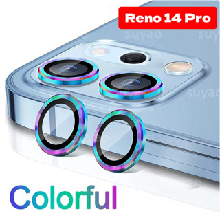 Dành Cho Oppo Reno 14 Pro 13 12 F 14F A5 Pro A5X 2025 Eagle Eye Camera Ống Kính Phim HD Cong Reno14Pro Reno14 Reno13F Reno12 Kính Cường Lực Trong Suốt Vòng Kim Loại Bảo Vệ Mặt Sau Màn Hình