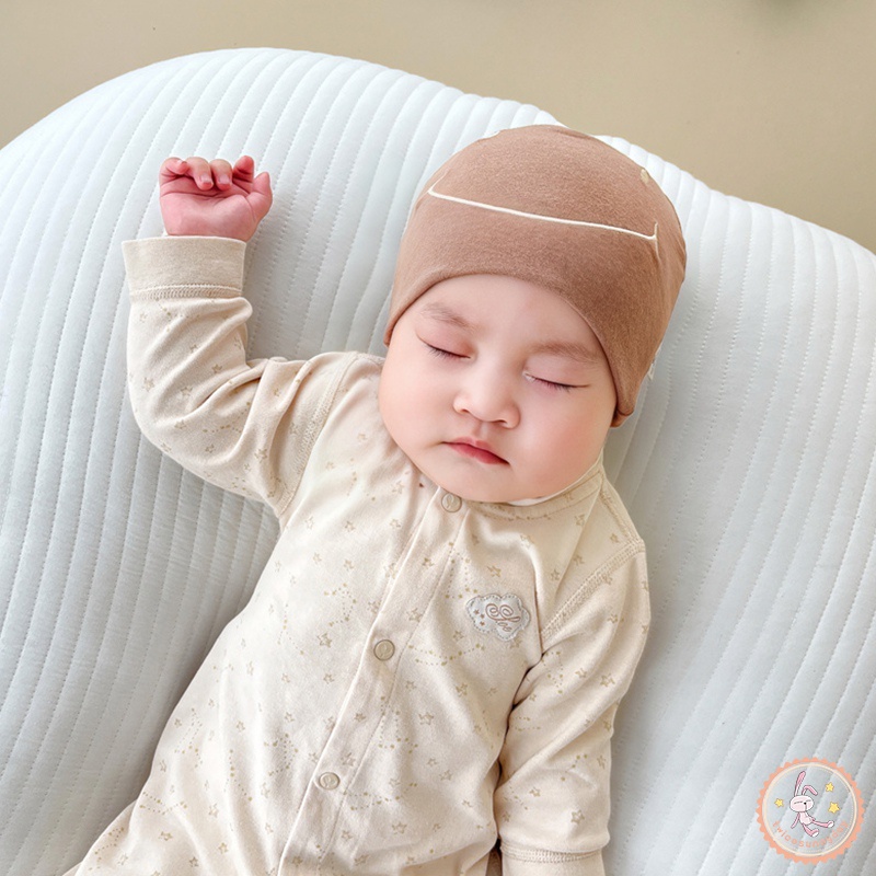 Mũ bonnet Mỏng Họa Tiết Hoạt Hình Dễ Thương Cho Bé Sơ Sinh 0-6 Tháng Tuổi