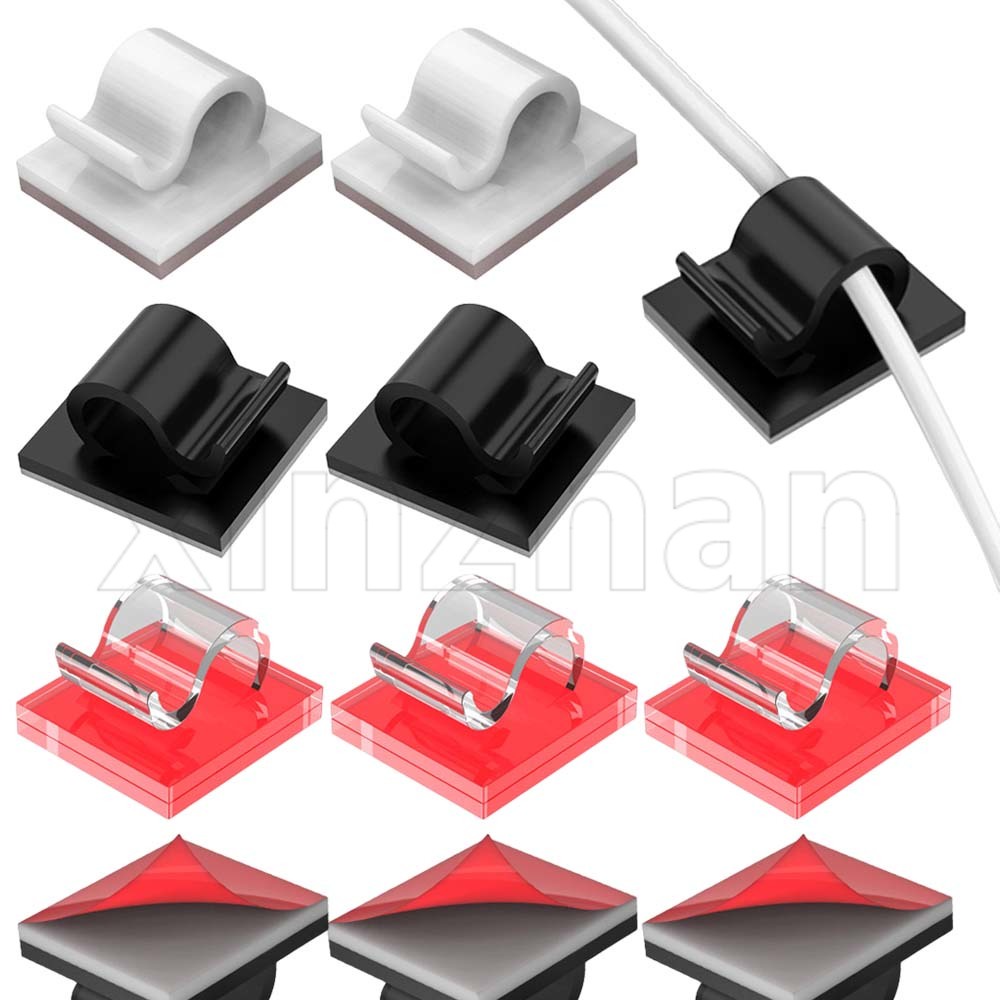 Kẹp Cố Định Dây Cáp Sạc / Xe Hơi / Văn Phòng / Bàn Tự Dính Có Thể Điều Chỉnh