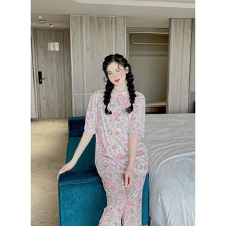Set đồ bộ gấu hồng ống suông (đồ bộ nữ,đồ ngủ nữ,set đồ bộ nữ,đồ mặc nhà Gugumi)