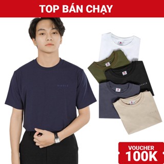 Áo thun nam cổ tròn cotton HIDDLE nhiều size, phông trơn basic tay ngắn nhiều màu | H04-T4