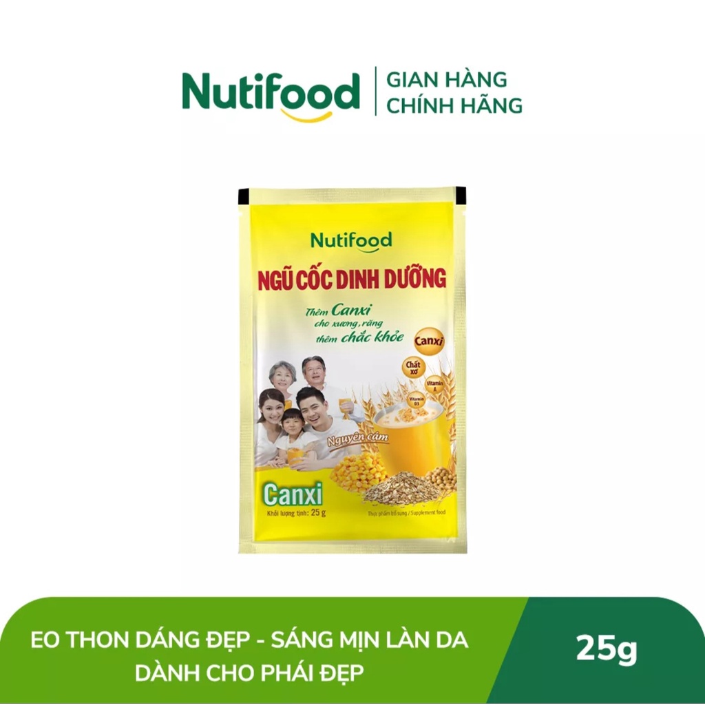 Ngũ Cốc Dinh Dưỡng Nguyên Cám NutiFood - Bịch 500g 14 gói