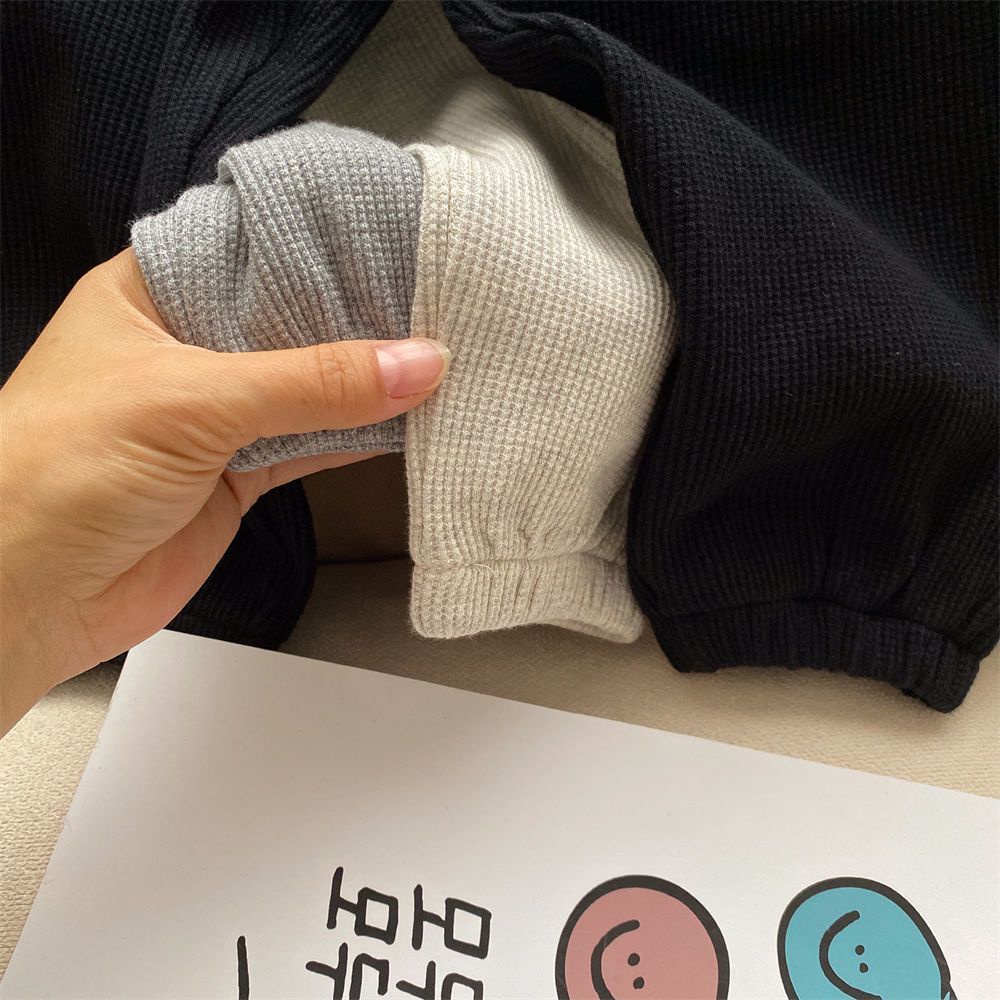 Quần Dài Dây Rút Co Giãn Thời Trang Thu Đông Đơn Giản Cho Bé Trai Bé Gái