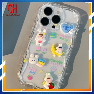Ốp Điện Thoại Mềm Viền Cong Hình Thỏ Trắng 3d diy Cho IPhone 6 7 6S 8 14 Plus XR 11 12 13 14 PRO MAX X XS MAX 11 12 13 Se 2020 6SPlus 7Plus 6Plus 8Plus 14Plus XSMAX