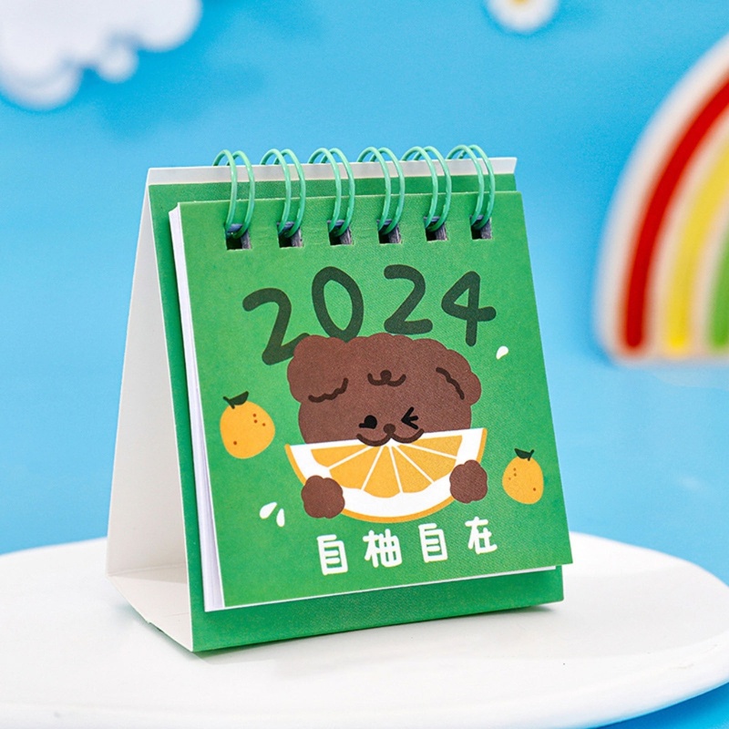 Lịch Để Bàn mini 2024 Họa Tiết Hoạt Hình Dễ Thương Dùng Trang Trí Văn Phòng / Trường Học