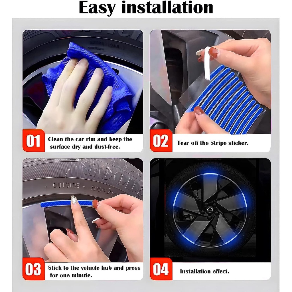 Bộ 20 Miếng Dán Phản Quang Cảnh Báo An Toàn Chống Trầy Trang Trí Bánh Xe Hơi / Xe Máy