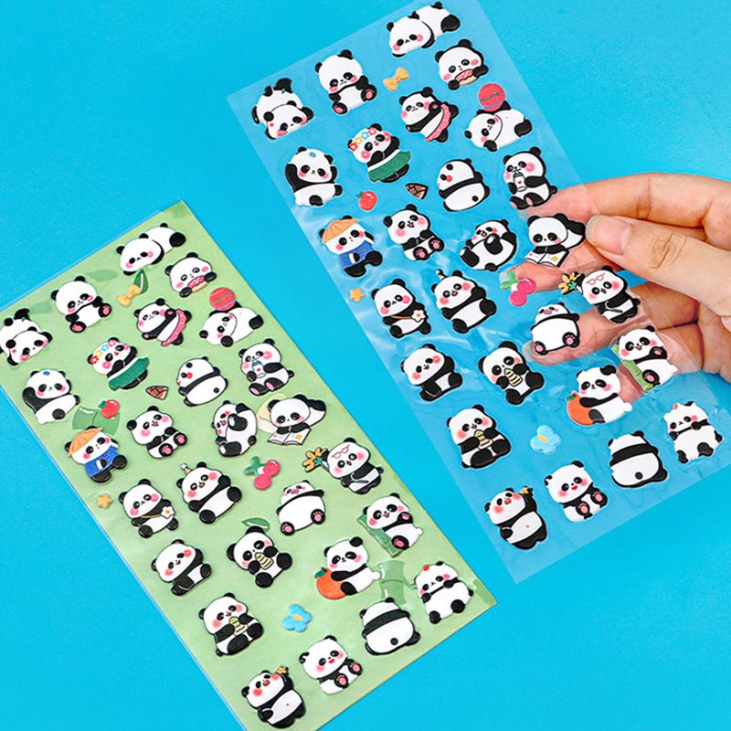 Miếng Dán Trang Trí Điện Thoại Hình Gấu Trúc Hoạt Hình 3d diy