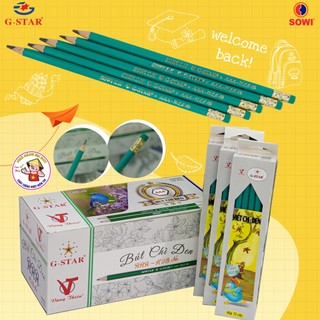 Bút chì đen vỏ nhựa dẻo aaa h2b xanh lá - gstar