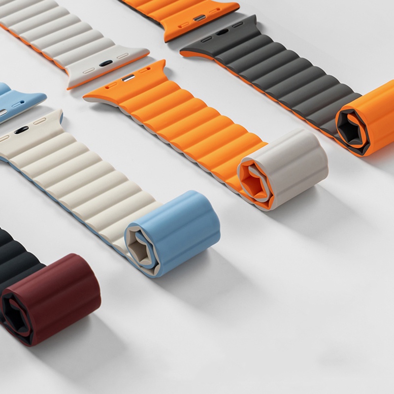 Dây Đeo Đồng Hồ Thể Thao Bằng silicone Mềm Hút Nam Châm Cho apple watch ultra se series 8 / 7 / 6 / 5 / 4 / 3 / 2 / 1 / 49mm 45mm 41mm 44mm 40mm 42mm 38mm