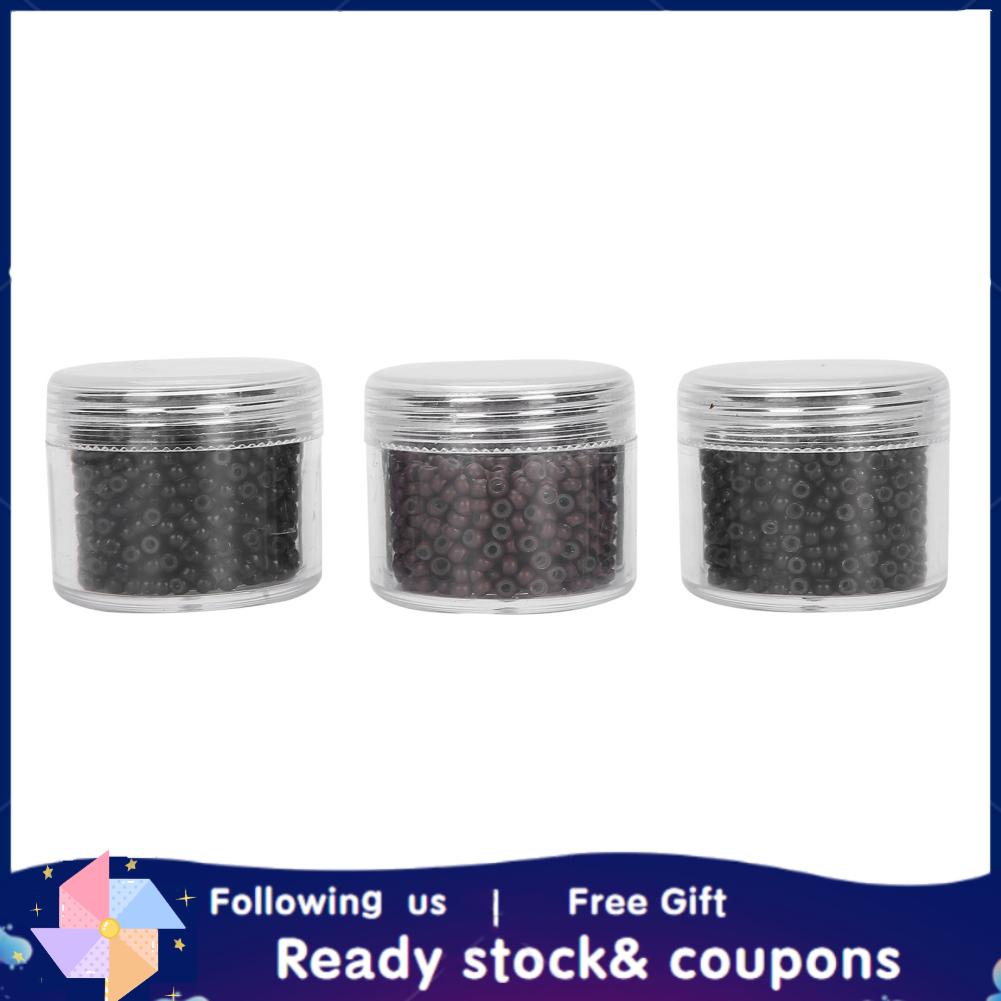 Xiyijia Hair Extension Ring 3000pcs 3.0mm Silicone Micro Links Rings Small Comfortable Lined Beads Extensions Tool for Making All Kinds of Wigs and