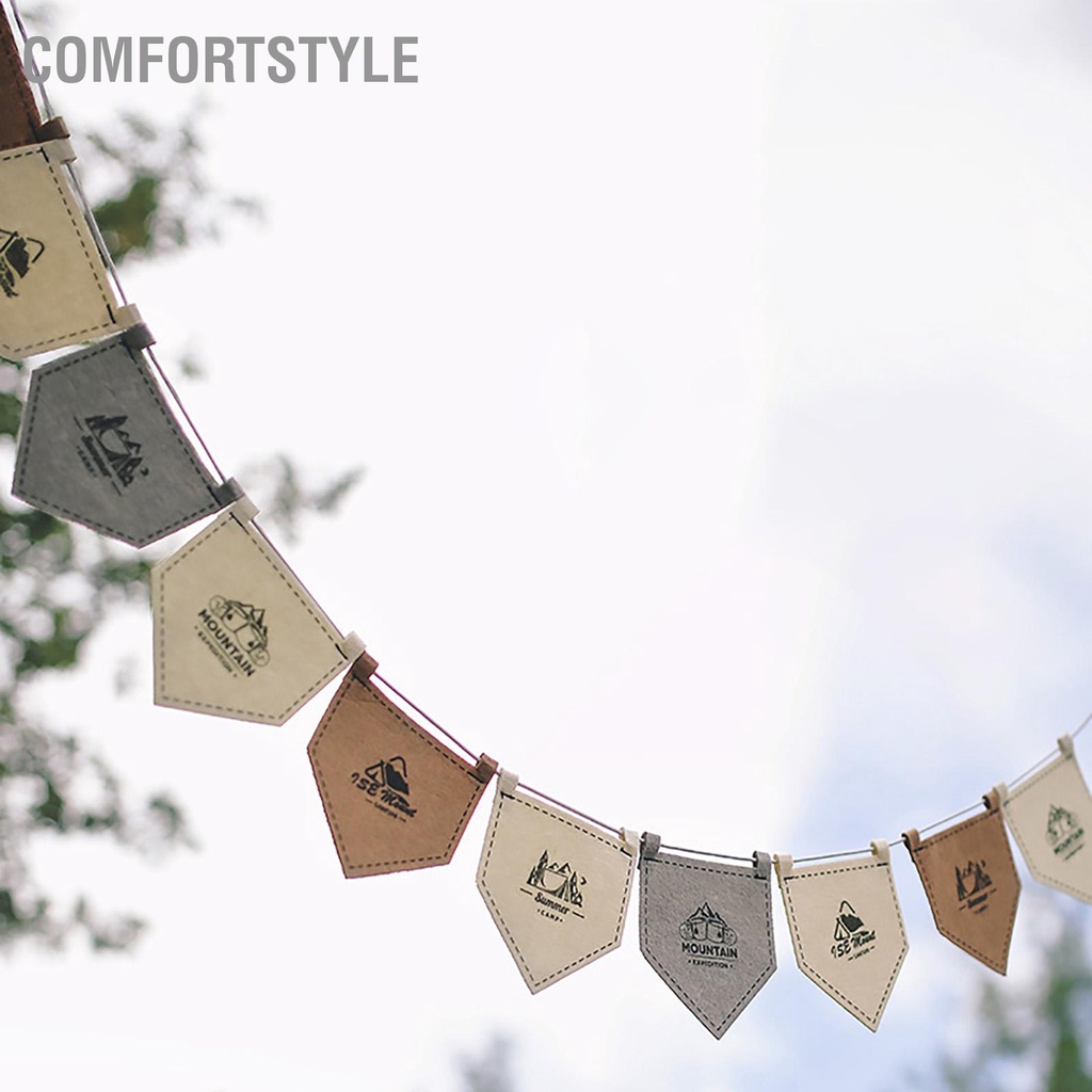 Comfortstyle Ngoài Trời Nỉ Lều Cờ Dây Có Thể Điều Chỉnh Khóa Ngũ Giác Trại Giáng Sinh Trang Trí Cắm Biểu Ngữ
