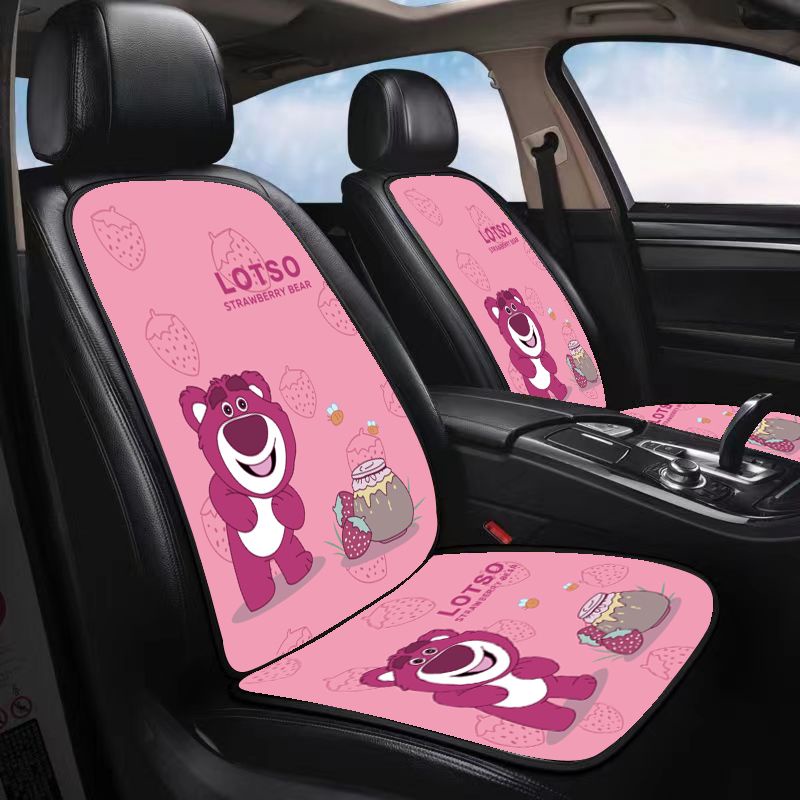 Đệm Lót Ghế Ngồi Xe Hơi Họa Tiết Gấu Và Dâu Tây Hoạt Hình Dễ Thương Cho Nữ