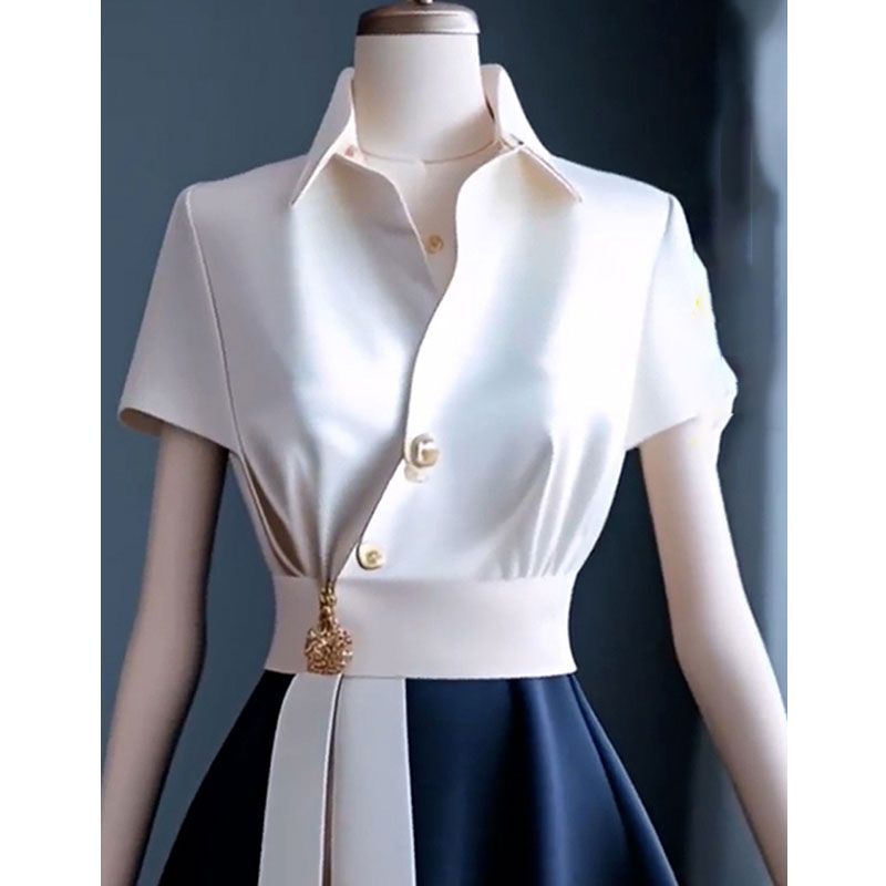 Hàng Mới Áo Sơ Mi Trắng Phong Cách Trung Hoa xiaoxiang Kungtai Cao Cấp Cho Nữ