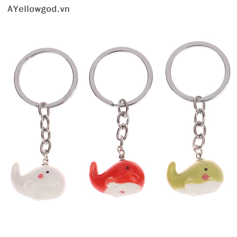 Ayellowgod Móc Chìa Khóa Hình Cá Heo Bằng Gốm Sứ Dễ Thương vn