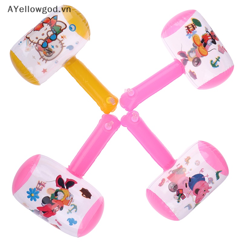 Ayellowgod Búa Bơm Hơi Hình Hoạt Hình Có Chuông Đồ Chơi Màu Sắc Ngẫu Nhiên Cho Bé vn