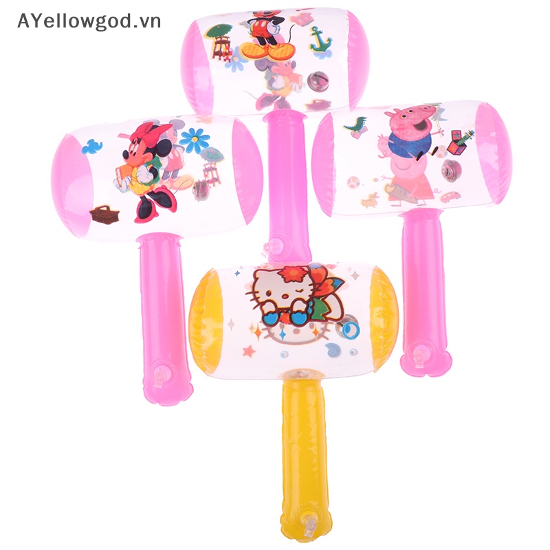 Ayellowgod Búa Bơm Hơi Hình Hoạt Hình Có Chuông Đồ Chơi Màu Sắc Ngẫu Nhiên Cho Bé vn