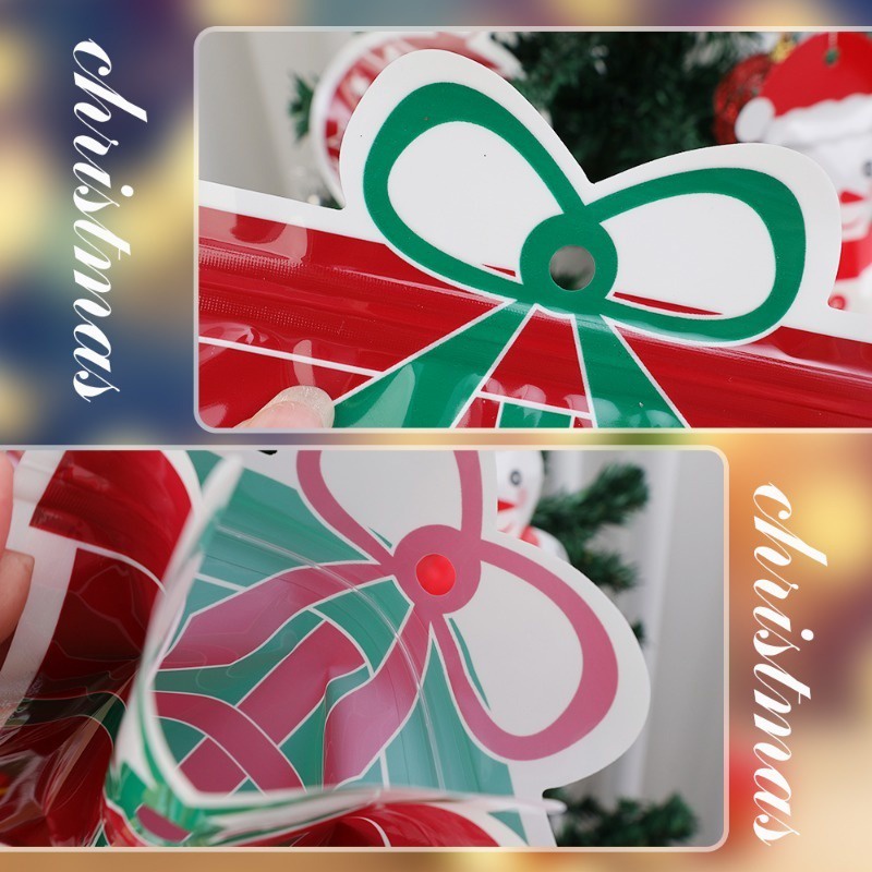 Hoạt Hình Túi Nhựa Đựng Quà / Đồ Tráng Miệng Có Khóa Kéo Hình Ông Già Noel / Người Tuyết diy