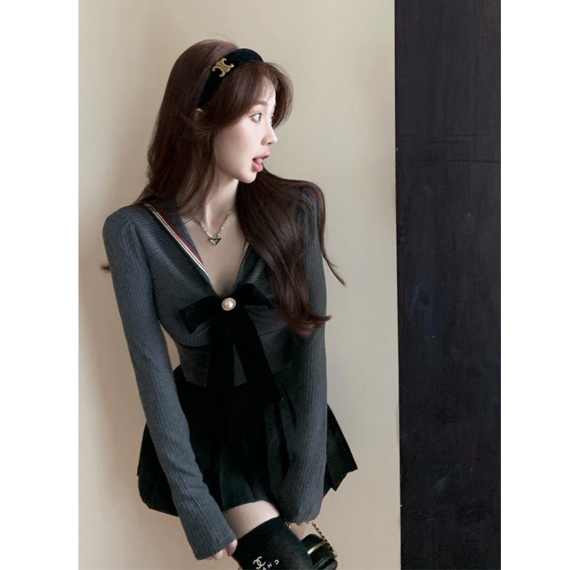 Áo Sơ Mi Tay Dài Cổ Chữ v Dáng Ôm Thời Trang Mùa Thu Hàng Mới Dành Cho Bạn Nữ