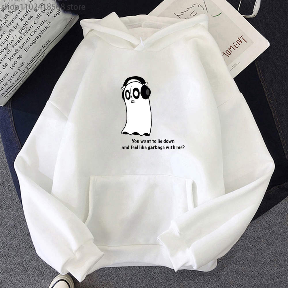 Undertale Áo Hoodie In Hình Hoạt Hình Anime napstablook ghost Thời Trang Cho Nam Nữ