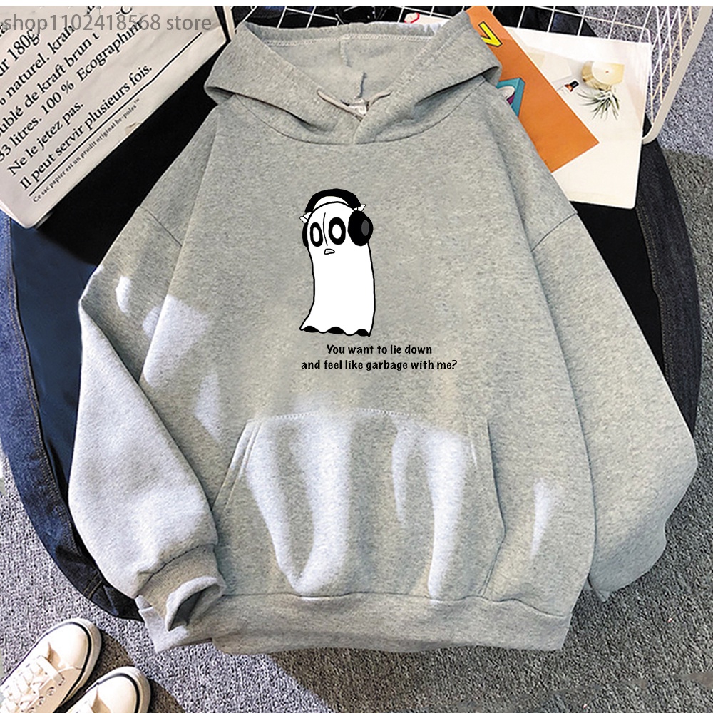 Undertale Áo Hoodie In Hình Hoạt Hình Anime napstablook ghost Thời Trang Cho Nam Nữ
