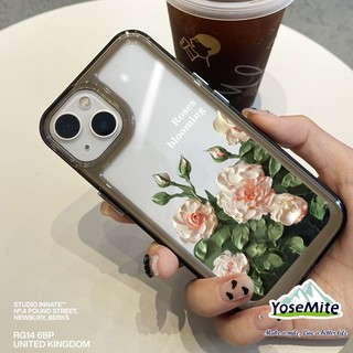 ốp lưng redmi trong suốt Vỏ túi khí tương thích Tranh sơn dầu Hoa hồng cho note 11 10 9 8 pro redmi 10c 9a 9c 9t 10a xiaomi 12 11 lite 11 10t 11t poco x3 x4pro bảo vệ ống kính máy ảnh nắp tpu mềm