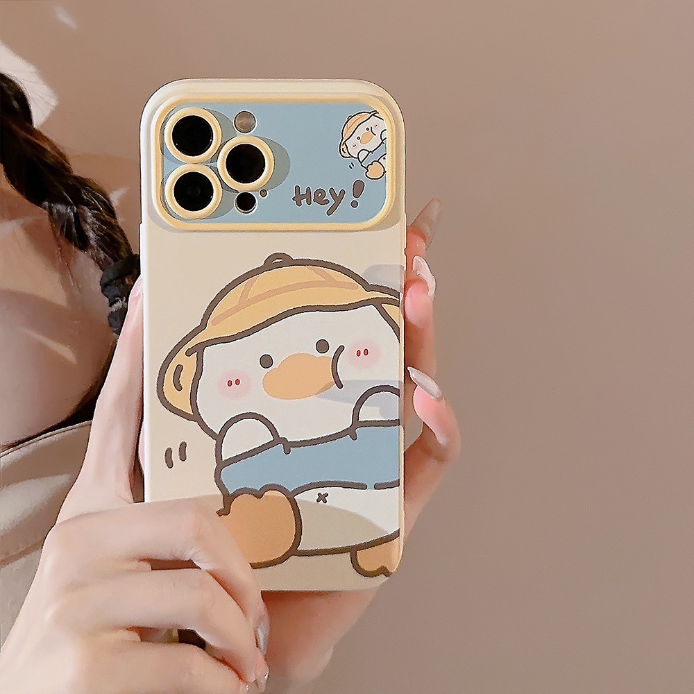 Ốp Điện Thoại Silicon Mềm Họa Tiết Chú Vịt Đội Mũ Dễ Thương Dành Cho iphone 14 Pro Max 13 Pro Max 11 12 15 Pro Max promax