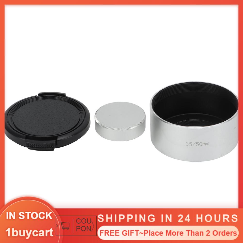 1buycart1 Lens Hood Metal Shade Cover Set for 35mm F1.7 50mm F1.4 CCTV Photography Accessories