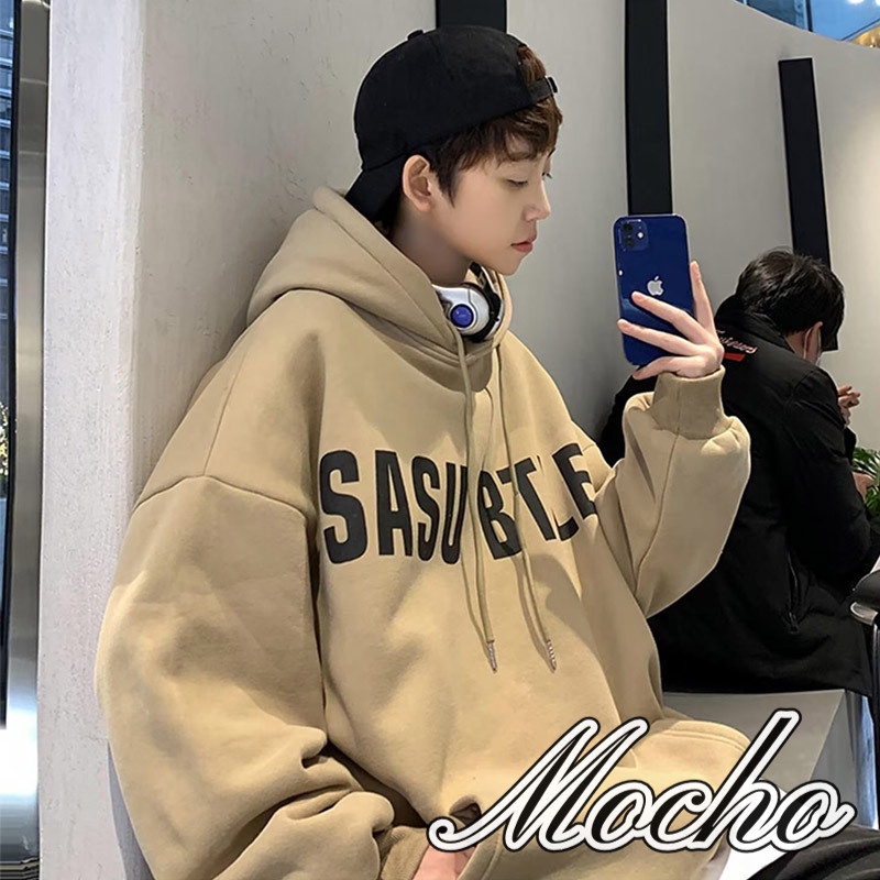 Mocho Áo Hoodie Dáng Rộng In Chữ Thời Trang retro Đường Phố Mỹ Cá Tính Cho Nam