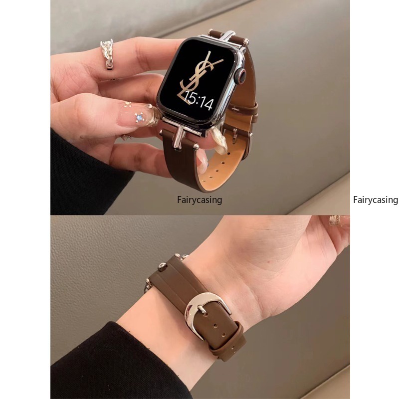 Dây Đeo Bằng Da Thật Cho Đồng Hồ Thông Minh apple watch 49mm 41mm 45mm 40mm 44mm 38mm / 42mm correa iwatch series ultra 8 7 6 se 5 4 3