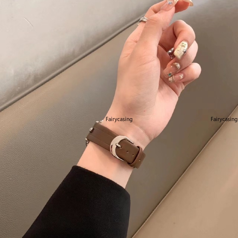 Dây Đeo Bằng Da Thật Cho Đồng Hồ Thông Minh apple watch 49mm 41mm 45mm 40mm 44mm 38mm / 42mm correa iwatch series ultra 8 7 6 se 5 4 3