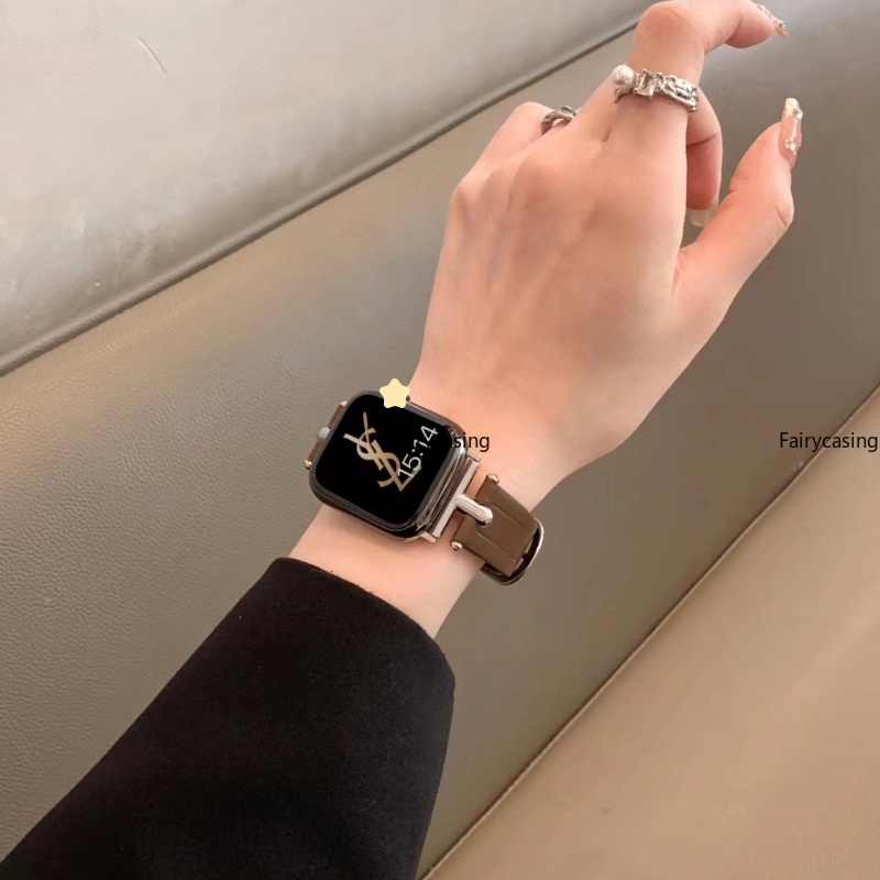 Dây Đeo Bằng Da Thật Cho Đồng Hồ Thông Minh apple watch 49mm 41mm 45mm 40mm 44mm 38mm / 42mm correa iwatch series ultra 8 7 6 se 5 4 3